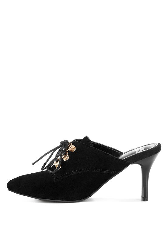 Suede Stiletto Mules