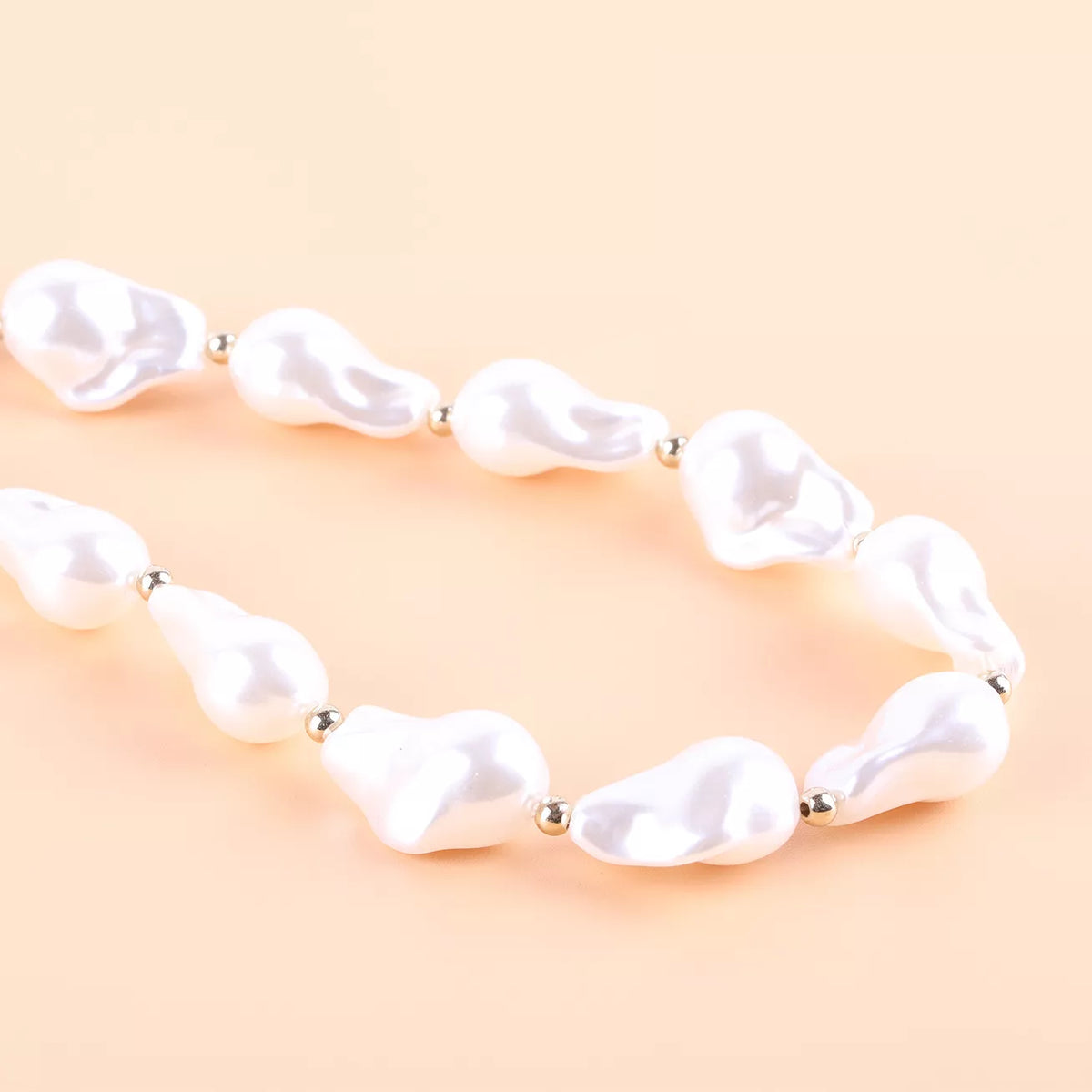 Synthetic Pearl Necklace with Toggle Clasp - alternate necklace view