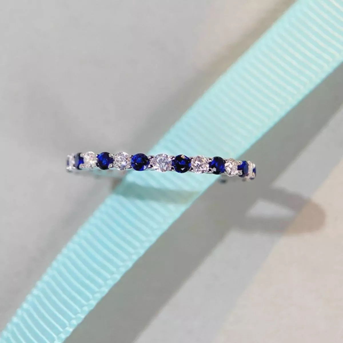 Sterling Silver Zircon Ring in White - women's ring
