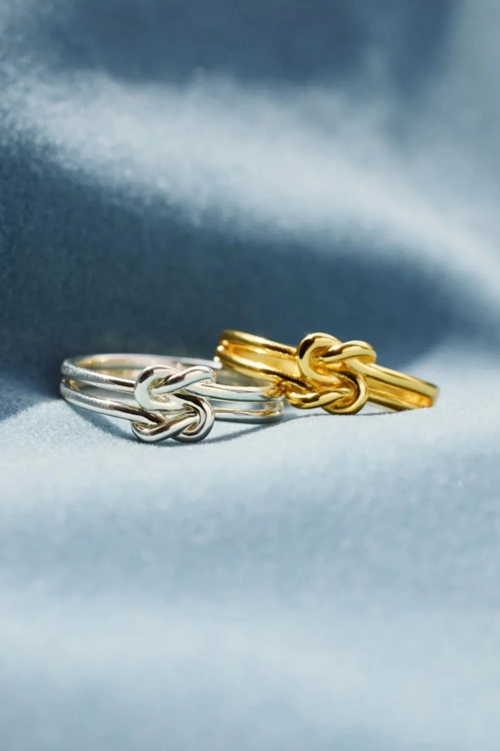 Sterling Silver Knotted Ring in Gold - women's ring