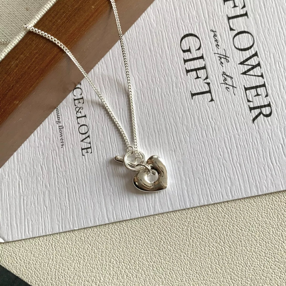 Sterling Silver Heart Necklace in Silver - women's necklace