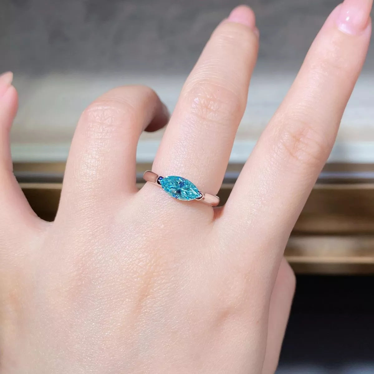1 Carat Moissanite Sterling Silver Ring in Silver - women's ring