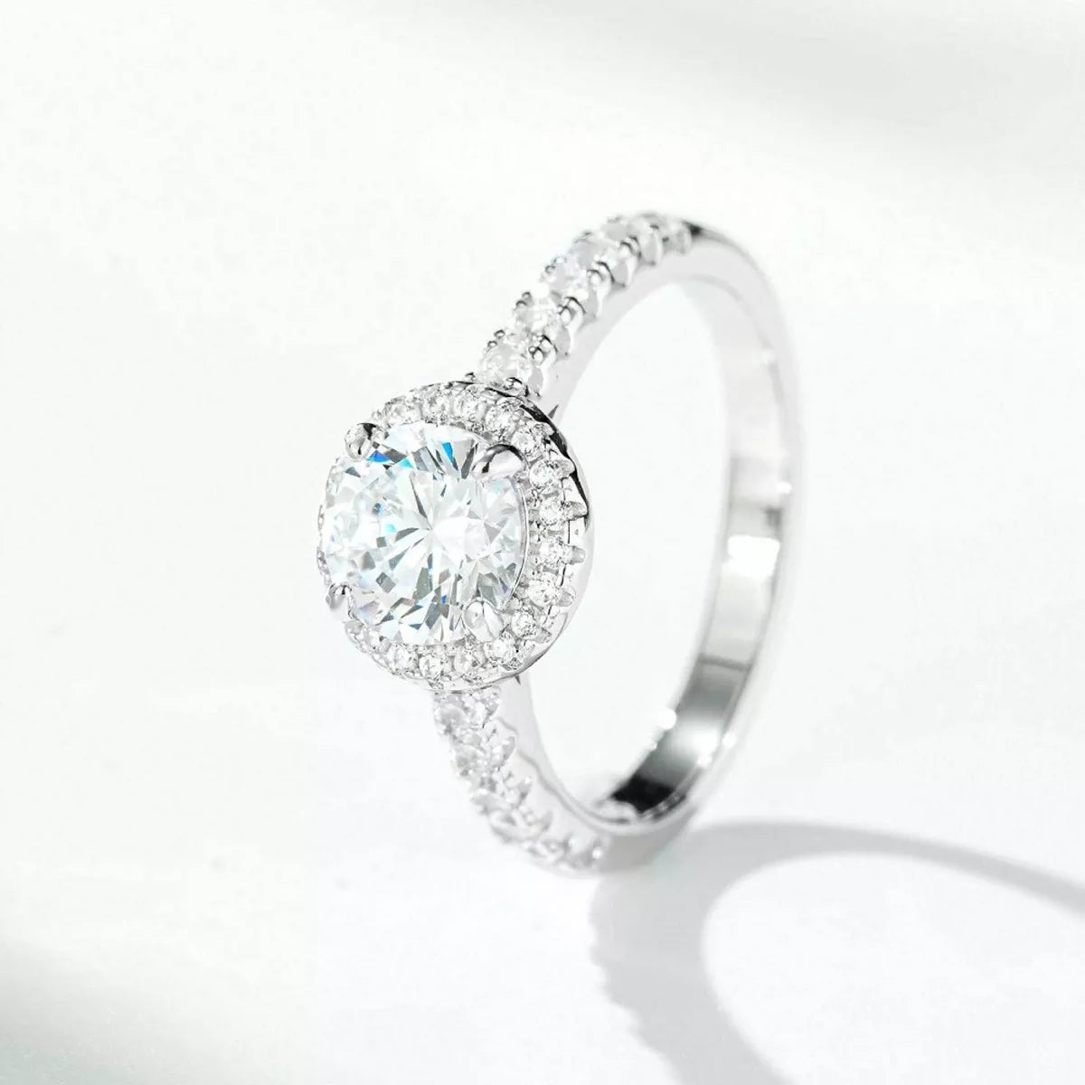 1 Carat Sterling Silver Moissanite Ring in Silver - women's ring