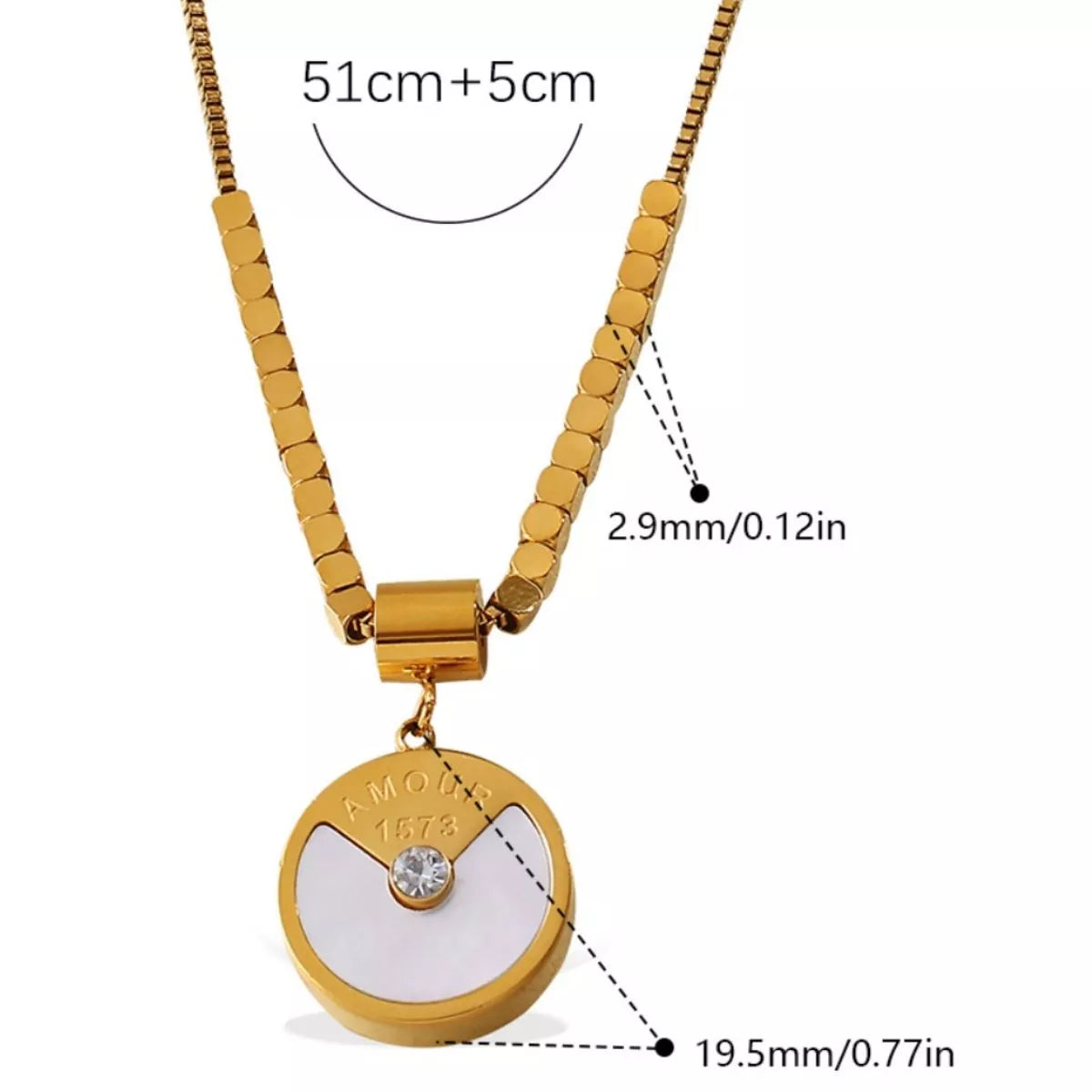18K Gold-Plated Pendant Necklace in Gold 2 - women's pendant necklace