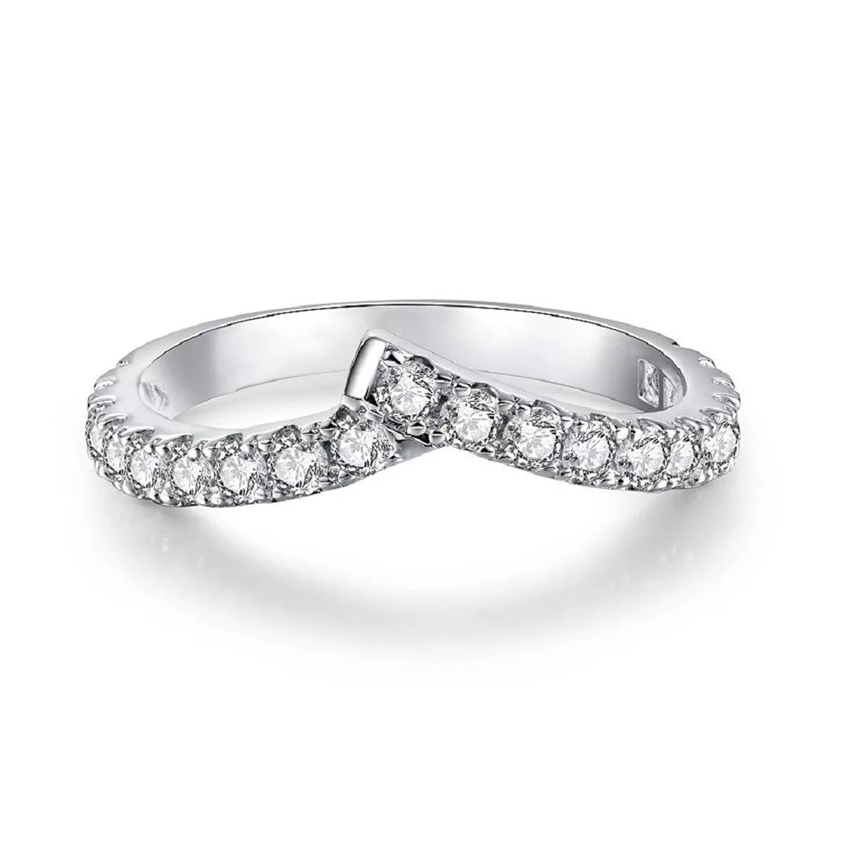 Sterling Silver Zircon Irregular Ring in Silver - women's ring