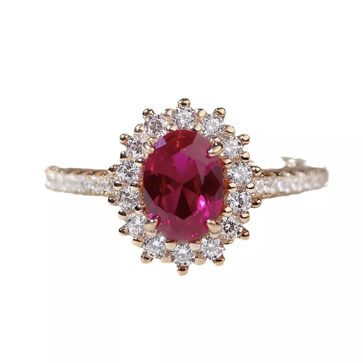 Sterling Silver Oval Ring in Cerise - women's ring