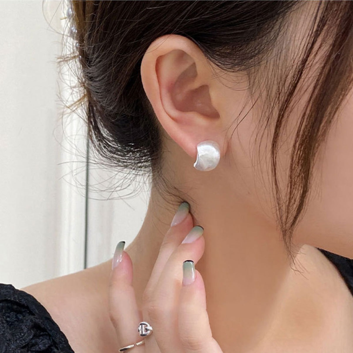 Sterling Silver Stud Earrings - alternate earring view