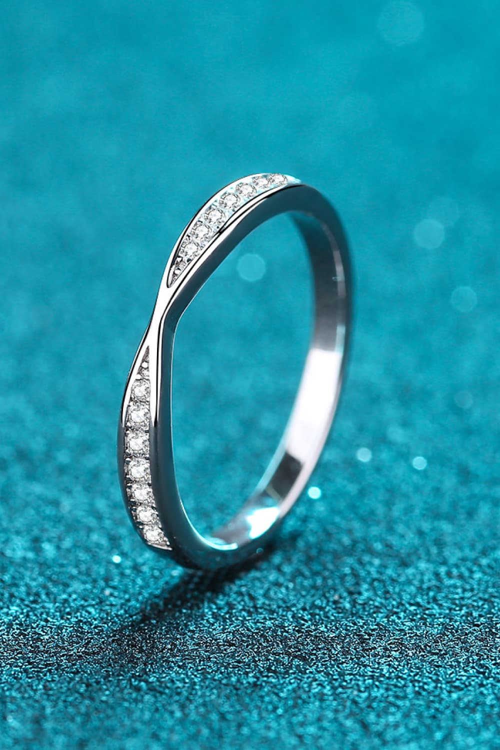 Moissanite Rhodium-Plated Ring in Silver - women's ring