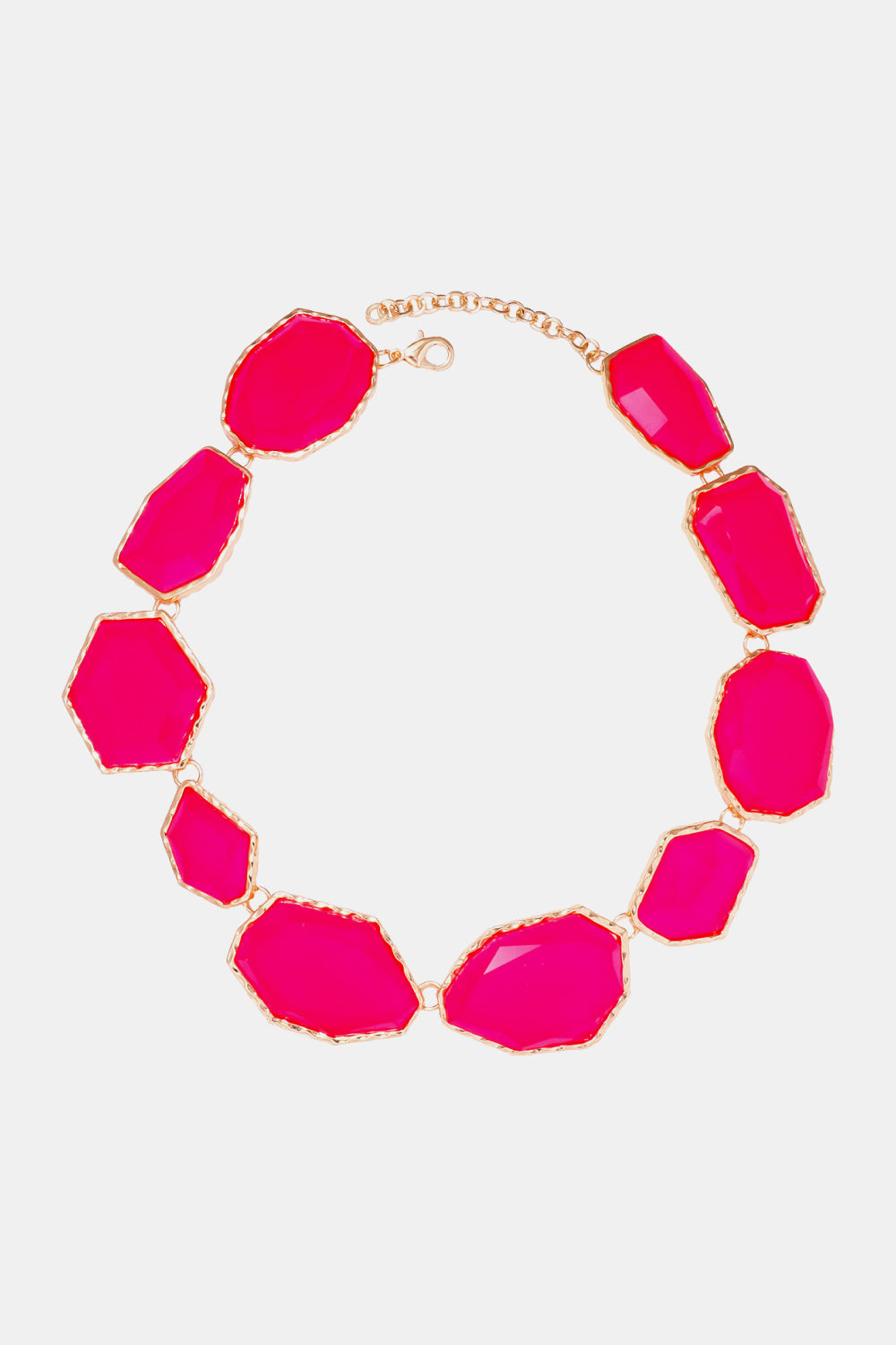 Geometric Shape Zinc Alloy Frame Resin Necklace - alternate necklace view