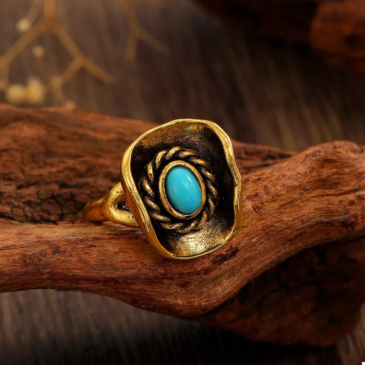 4 Piece Vintage Western Style Bull Head Rings - alternate ring view