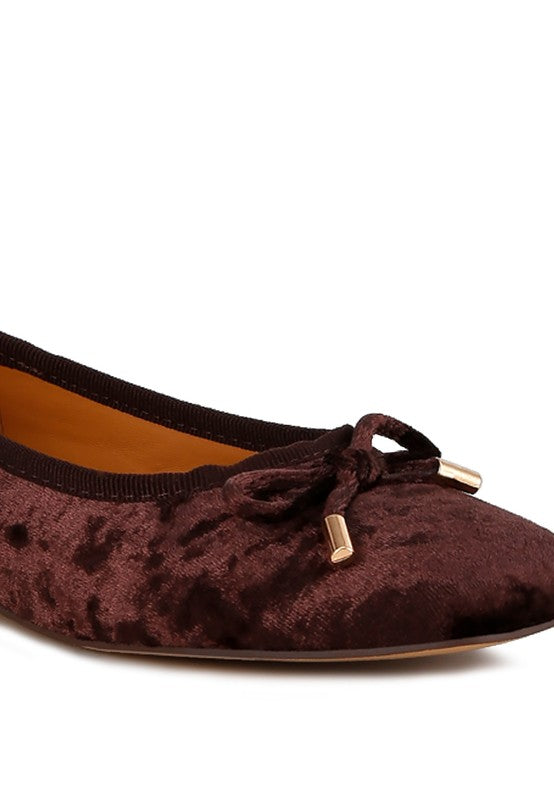 Velvet Bow Ballerinas