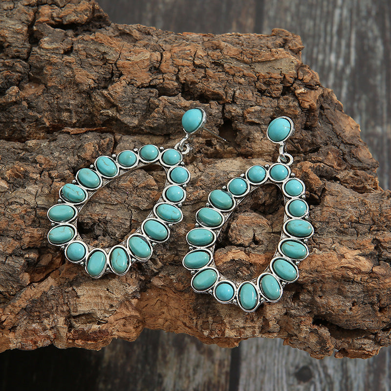 Artificial Turquoise Earrings - alternate earring view