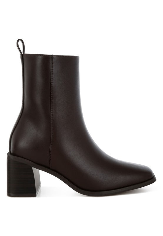 Square Toe Faux Leather Boots