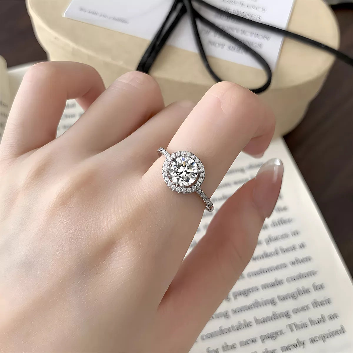 1 Carat Moissanite Sterling Silver Ring in Mosante - women's ring