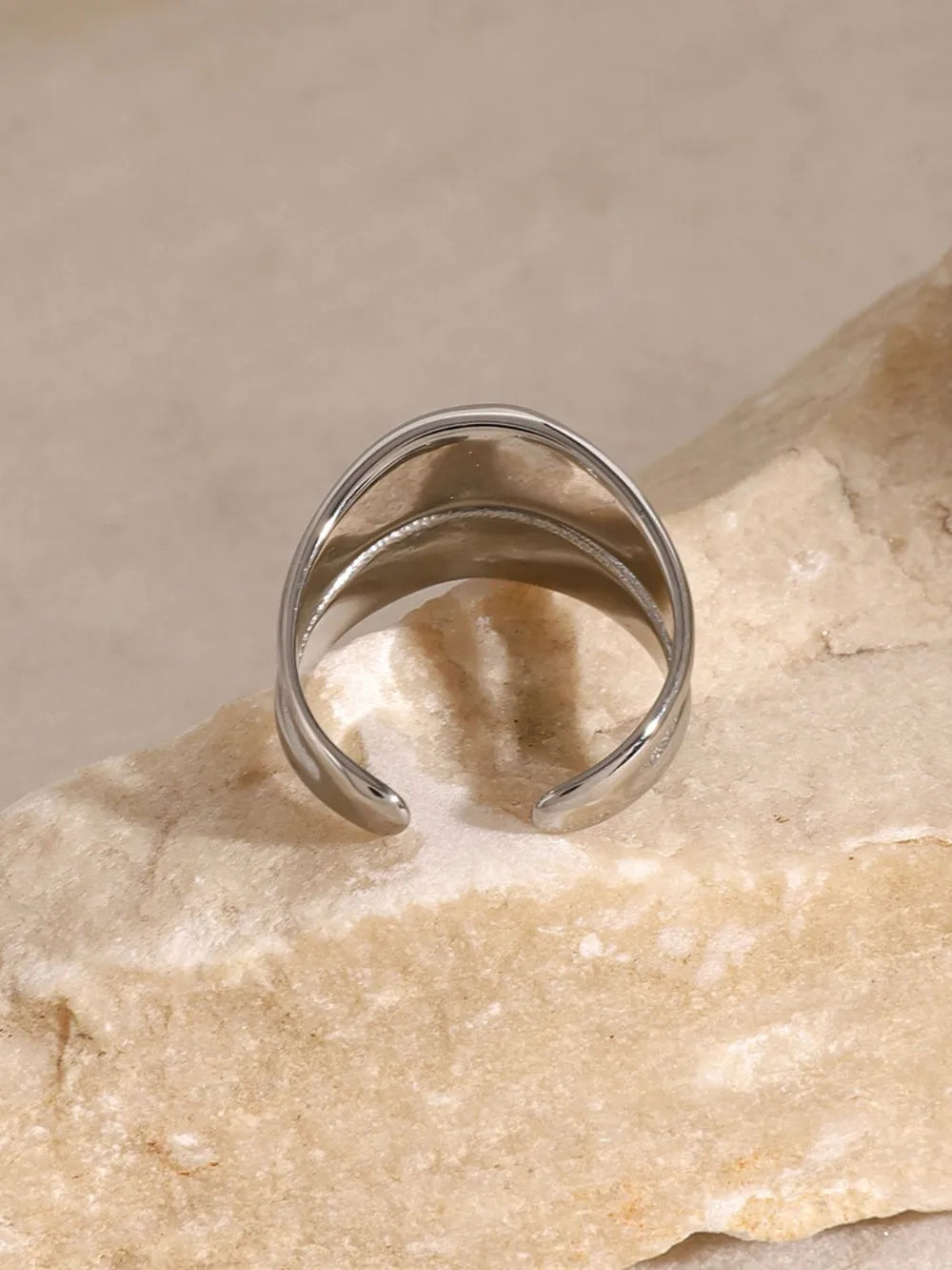 Stainless Steel Double-Layered Ring - alternate ring view