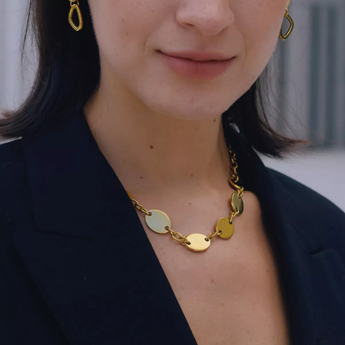 18K Gold-Plated Chain Necklace in Gold - women's chain necklace