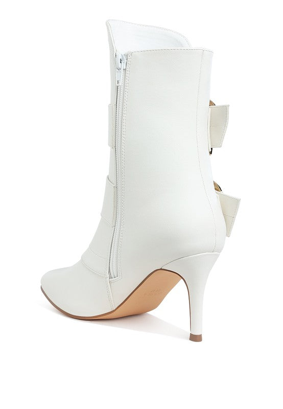 Chunky Buckle Strap Ankle Boots