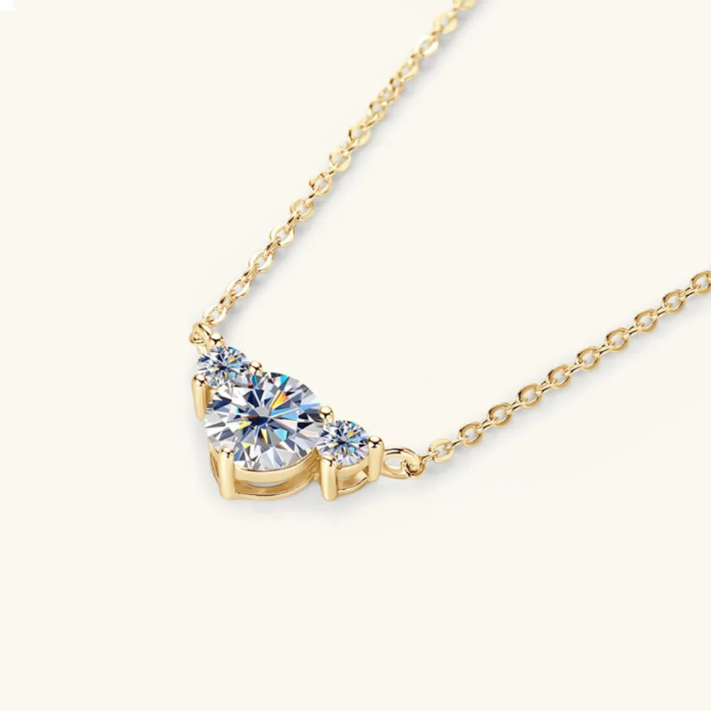 1.2 Carat Moissanite Sterling Silver Necklace - alternate necklace view