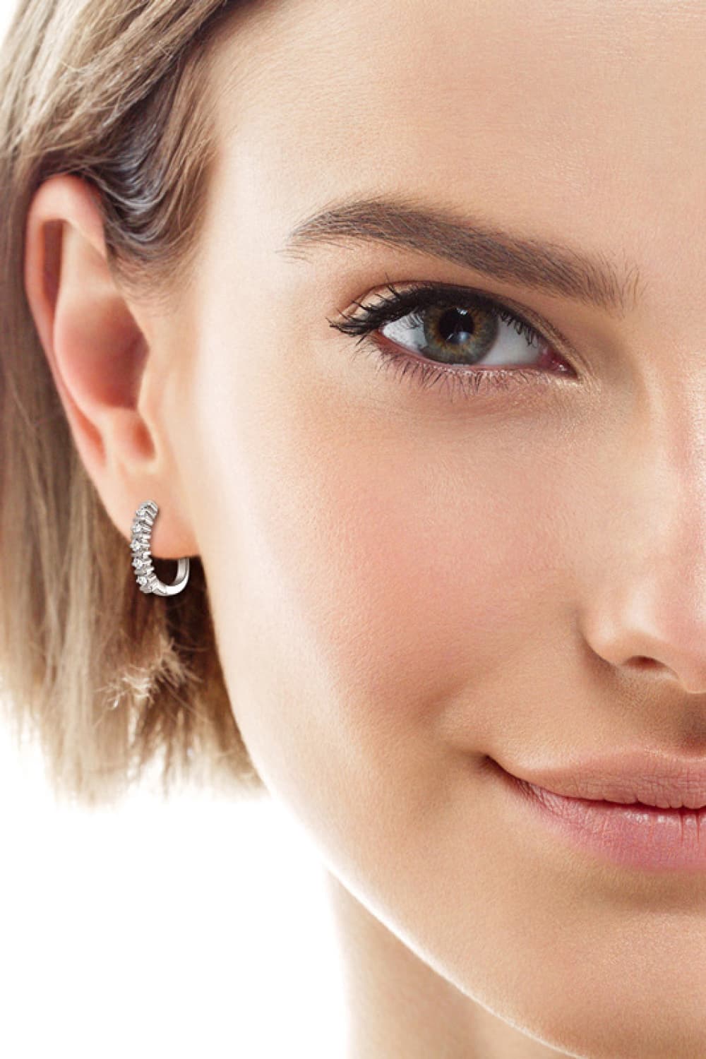Moissanite Sterling Silver Earrings in Silver - women's earrings