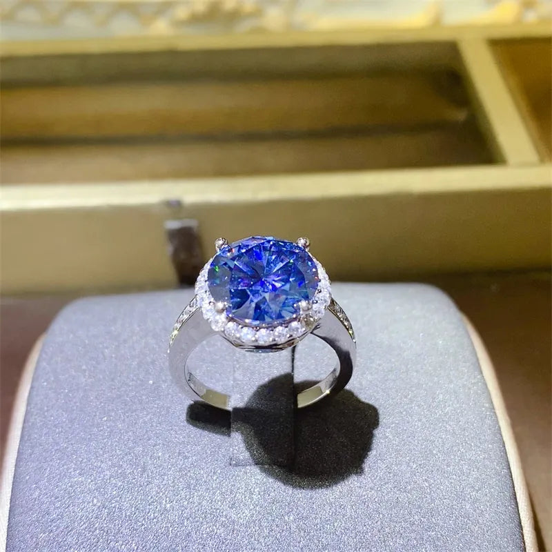 5 Carat Moissanite Sterling Silver Ring - alternate ring view