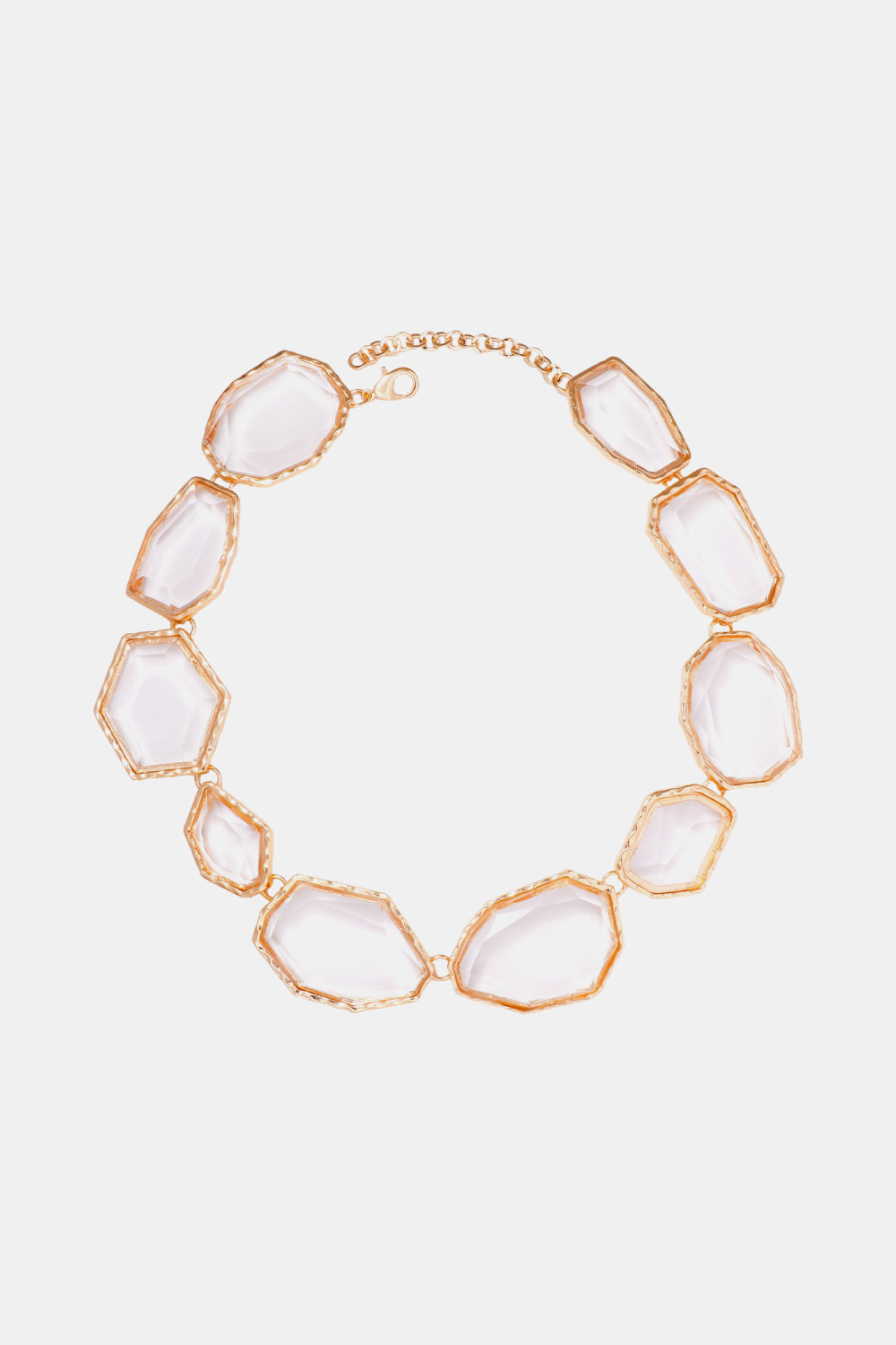 Geometric Shape Zinc Alloy Frame Resin Necklace - alternate necklace view