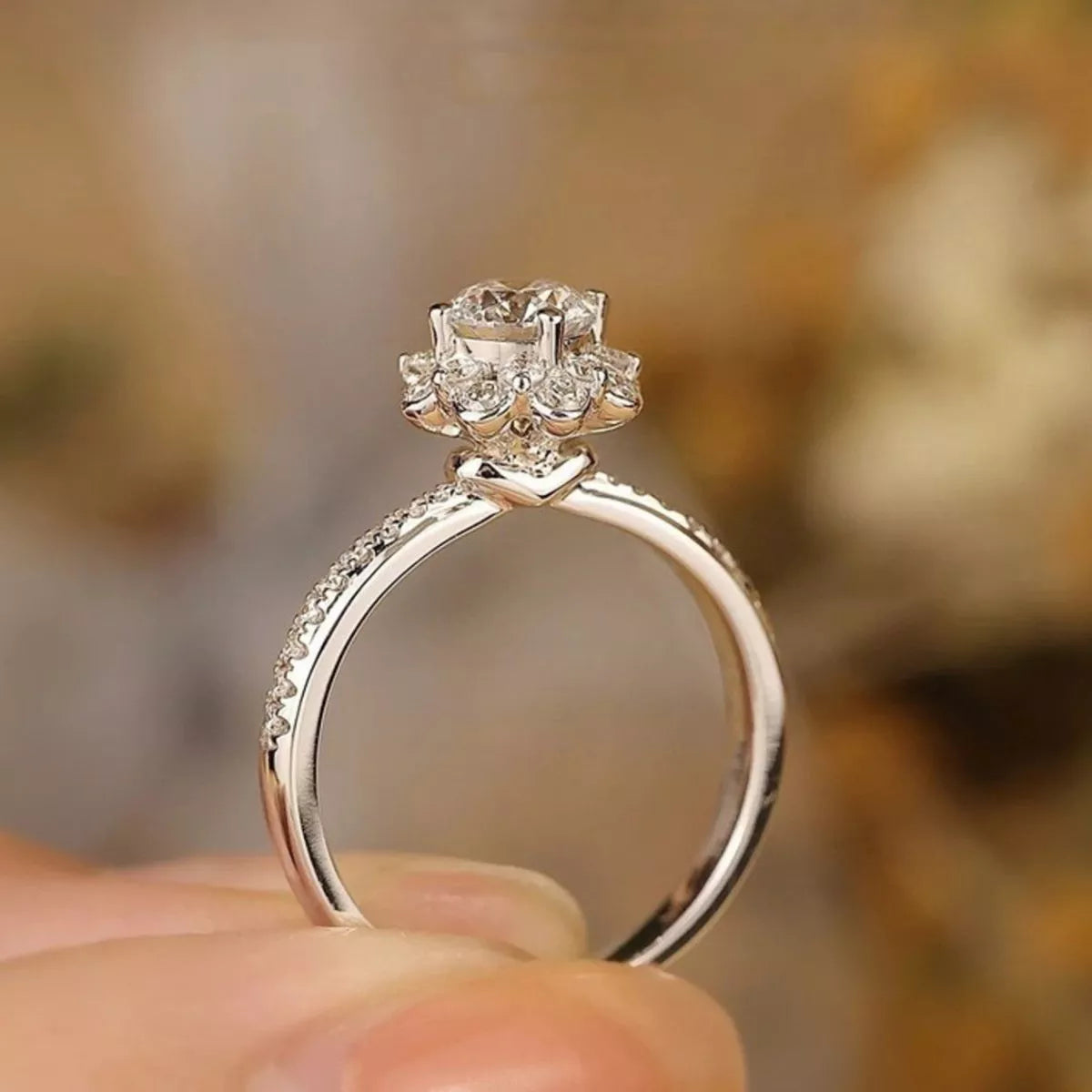 1 Carat Sterling Silver Moissanite Ring in Silver - women's ring