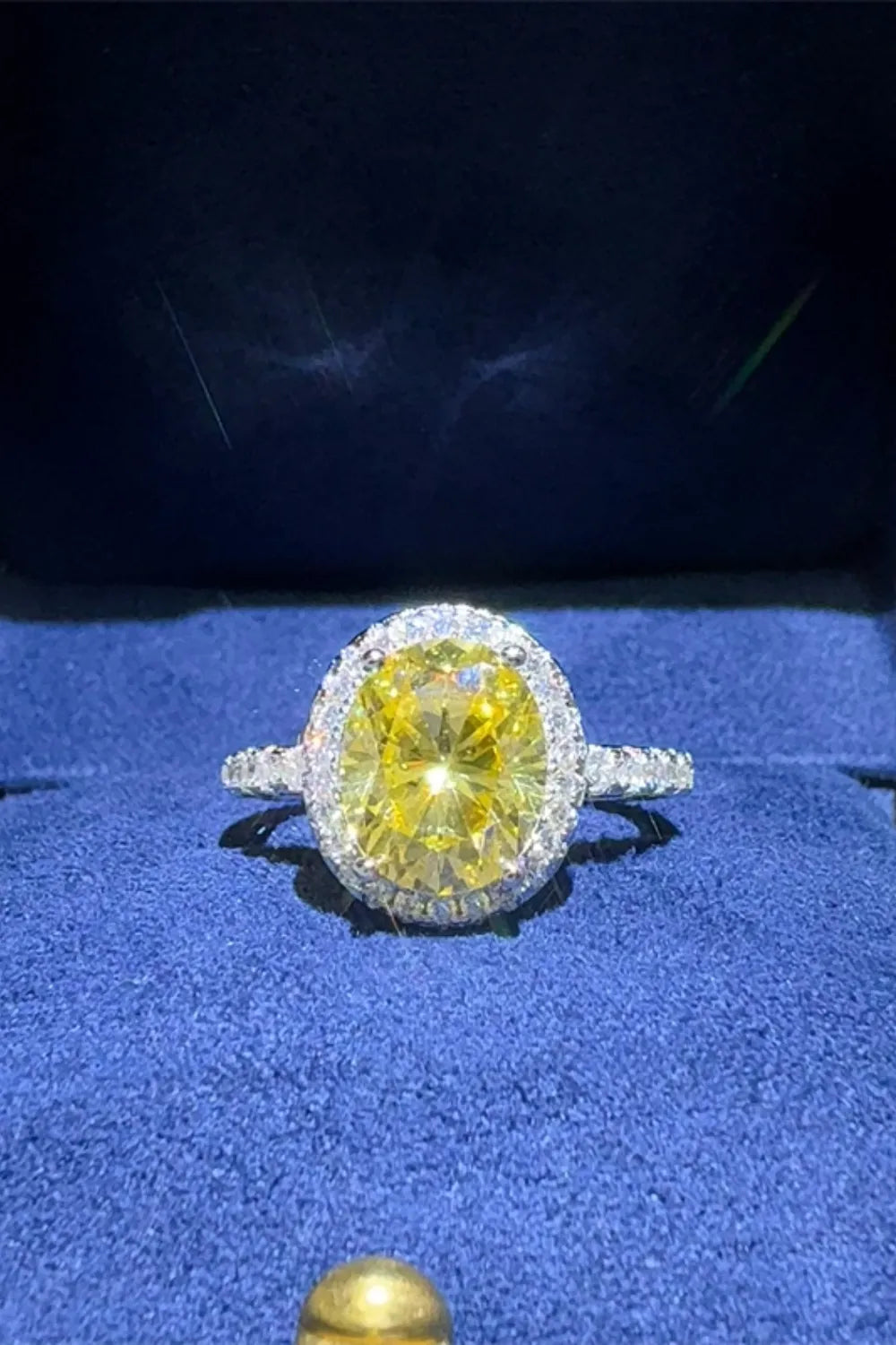 3 Carat Moissanite Sterling Silver Ring in Yellow - women's ring