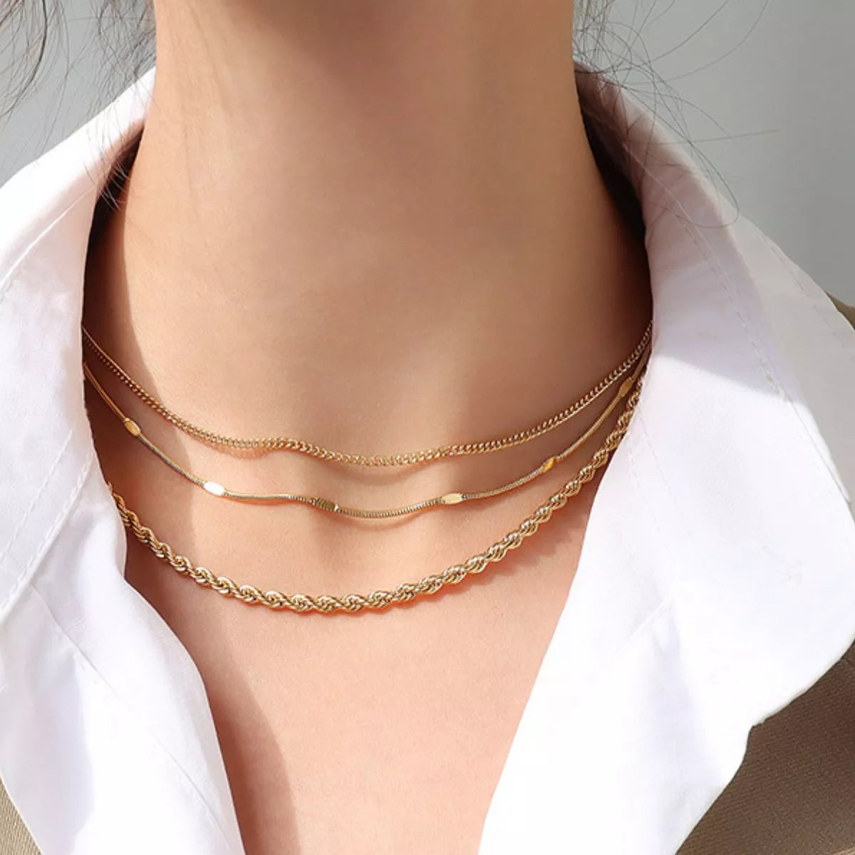 Titanium Steel Chain Necklace in Silver - women's chain necklace