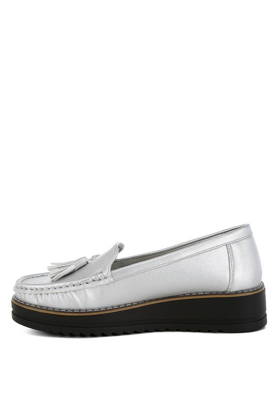 Metallic Tassel Loafers