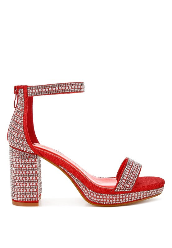 Pearl Embellished Sandals A