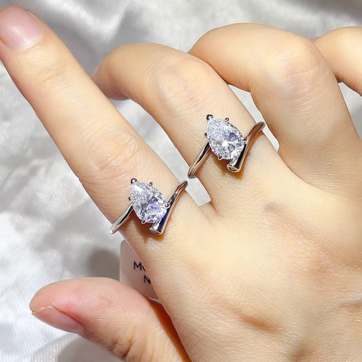 2 Carat Sterling Silver Moissanite Ring in Silver - women's ring