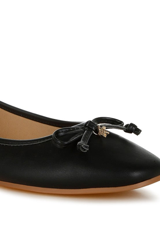 Faux Leather Casual Ballerinas