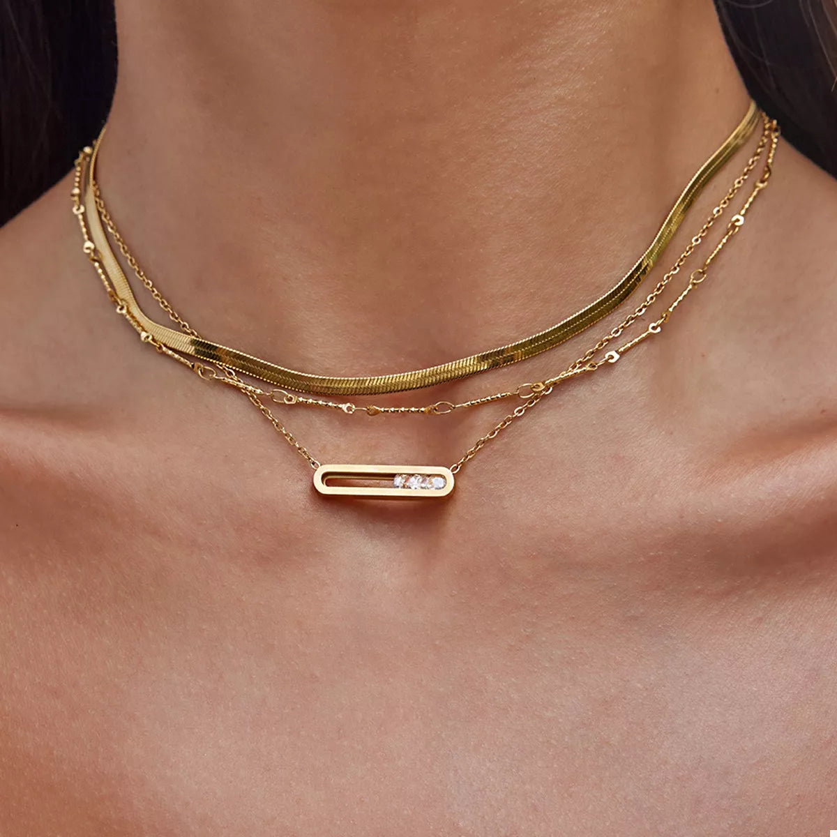 18K Gold-Plated Pendant Necklace in Style A - women's pendant necklace