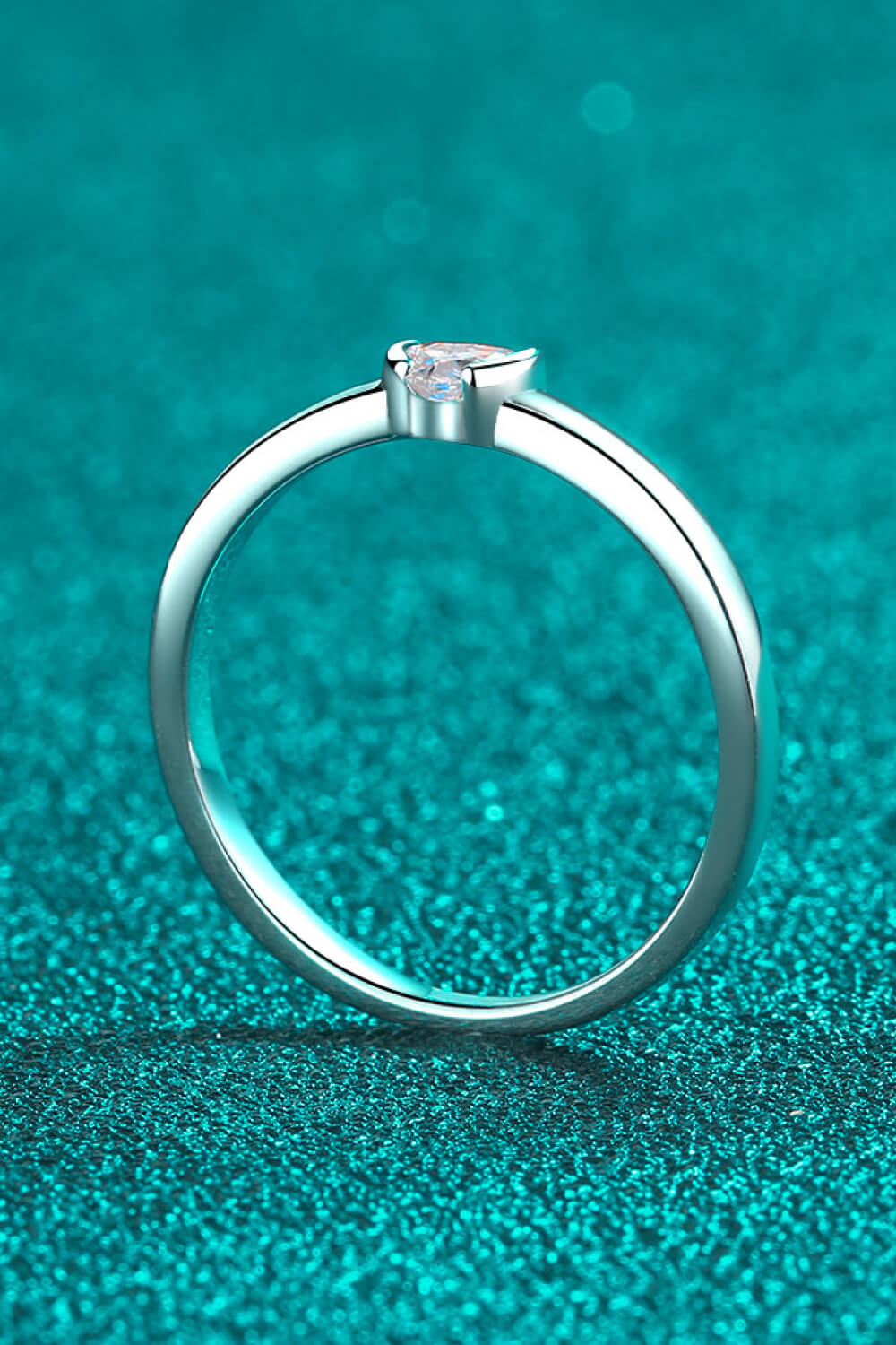 Heart-Shaped Moissanite Solitaire Ring in Silver - women's solitaire ring
