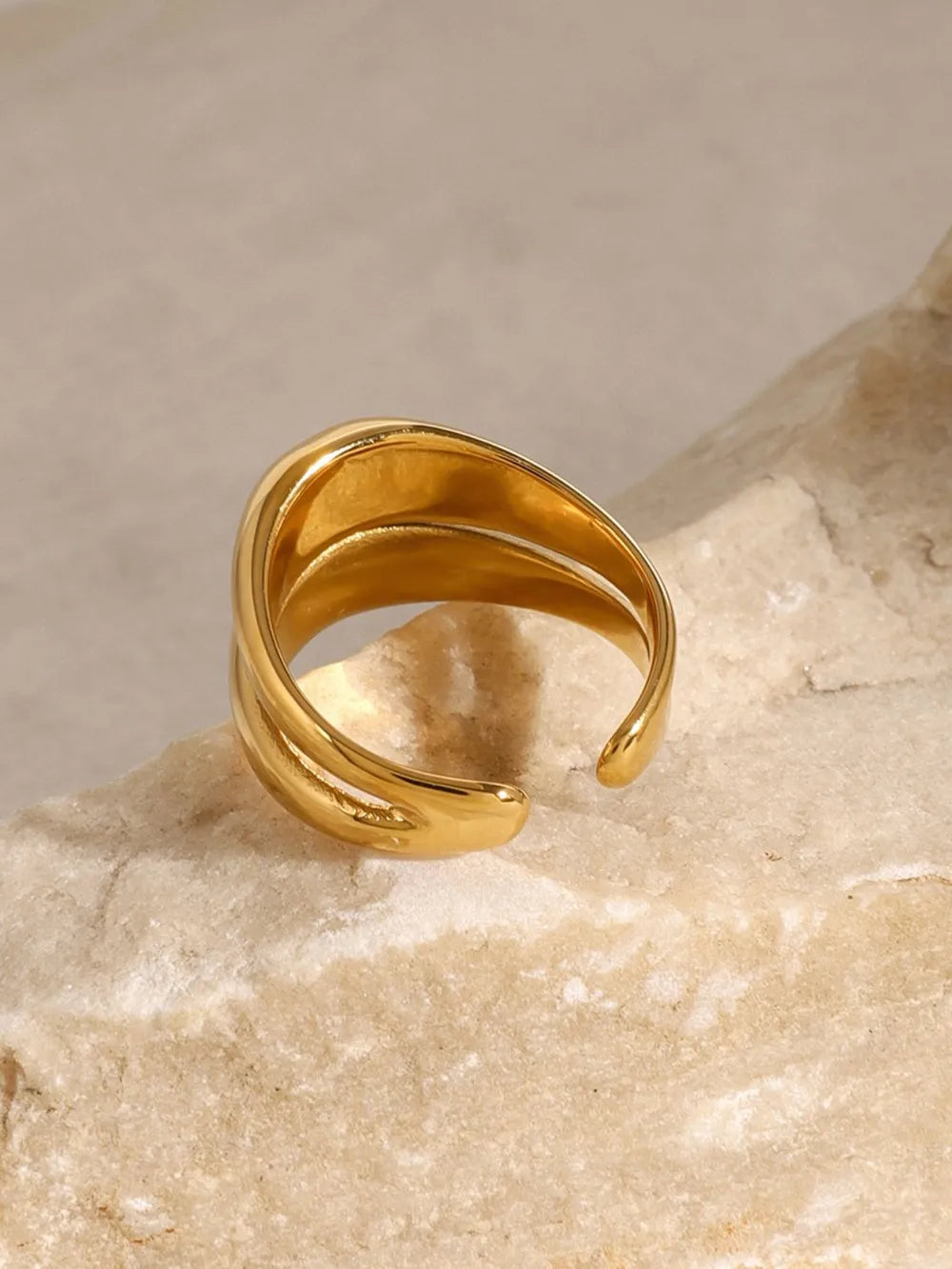 Stainless Steel Double-Layered Ring - alternate ring view