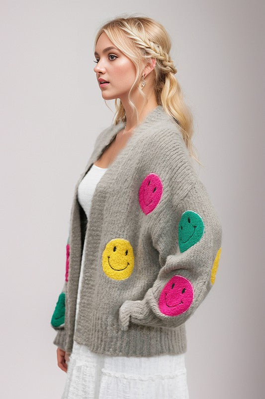 Fuzzy-Knit Cardigan