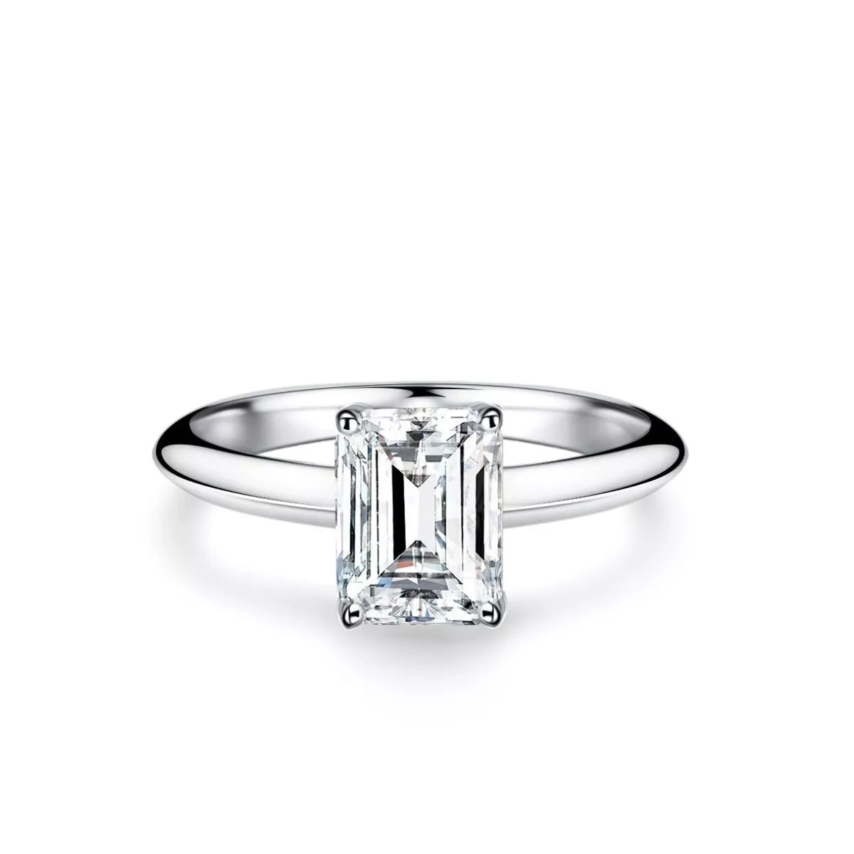 2 Carat Sterling Silver Moissanite Geometric Ring - alternate ring view