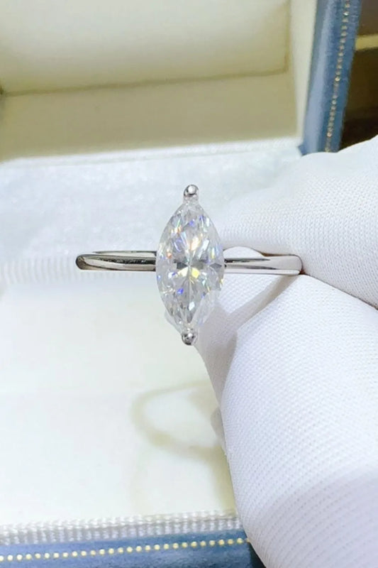 2 Carat Moissanite Sterling Silver Ring in White - women's ring