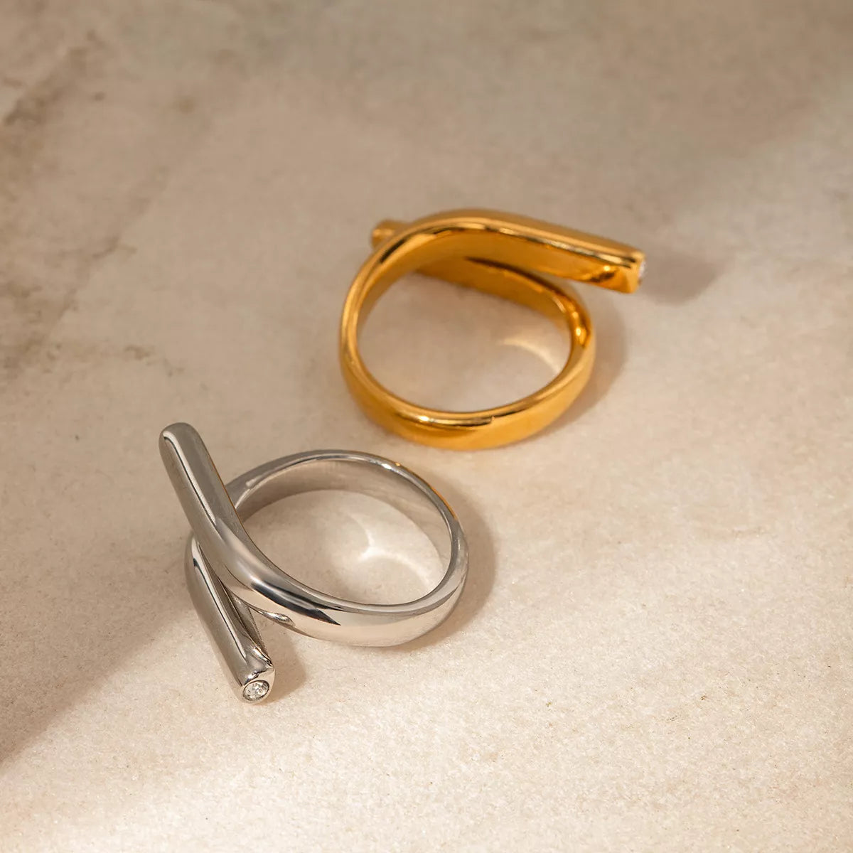 Stainless Steel Bypass Ring - alternate ring view