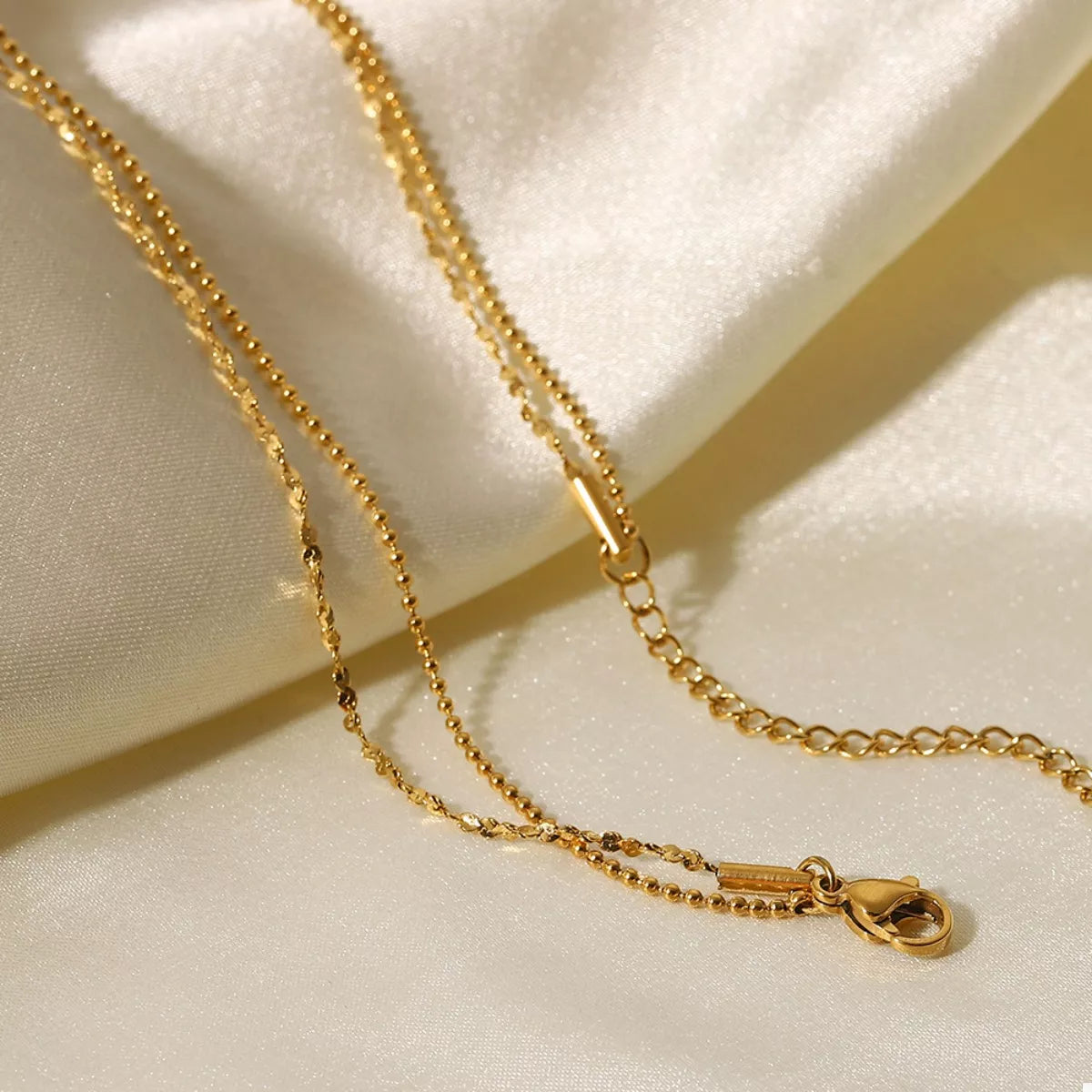 18K Gold-Plated Double Layered Necklace - alternate necklace view