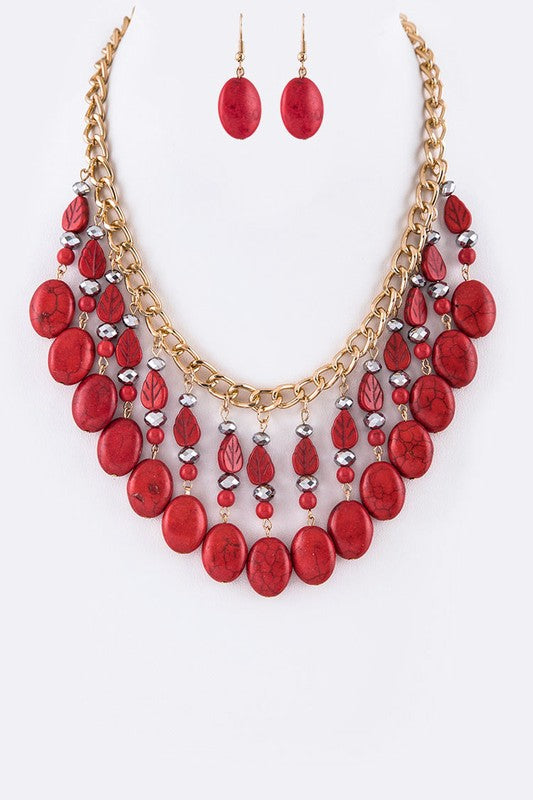 Carved Necklace Set
