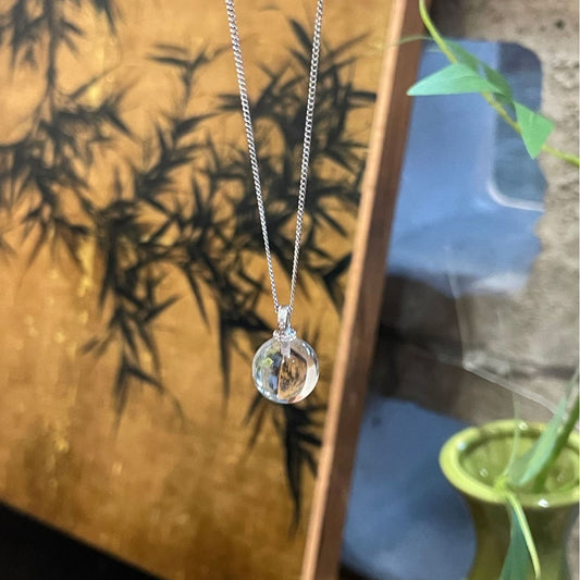 Crystal Ball Pendant Necklace in Silver - women's pendant necklace