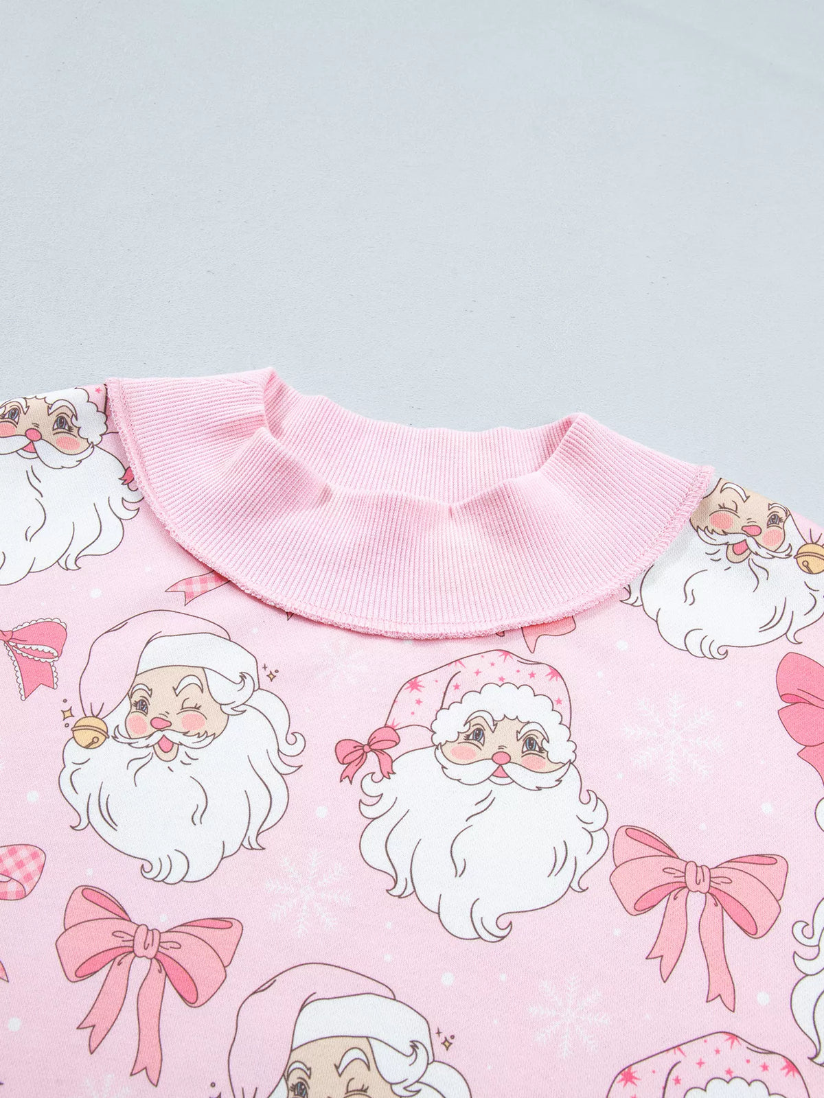 Abstract Santa Print Dropped-Shoulder High-Neck Sweatshirt - alternate product view