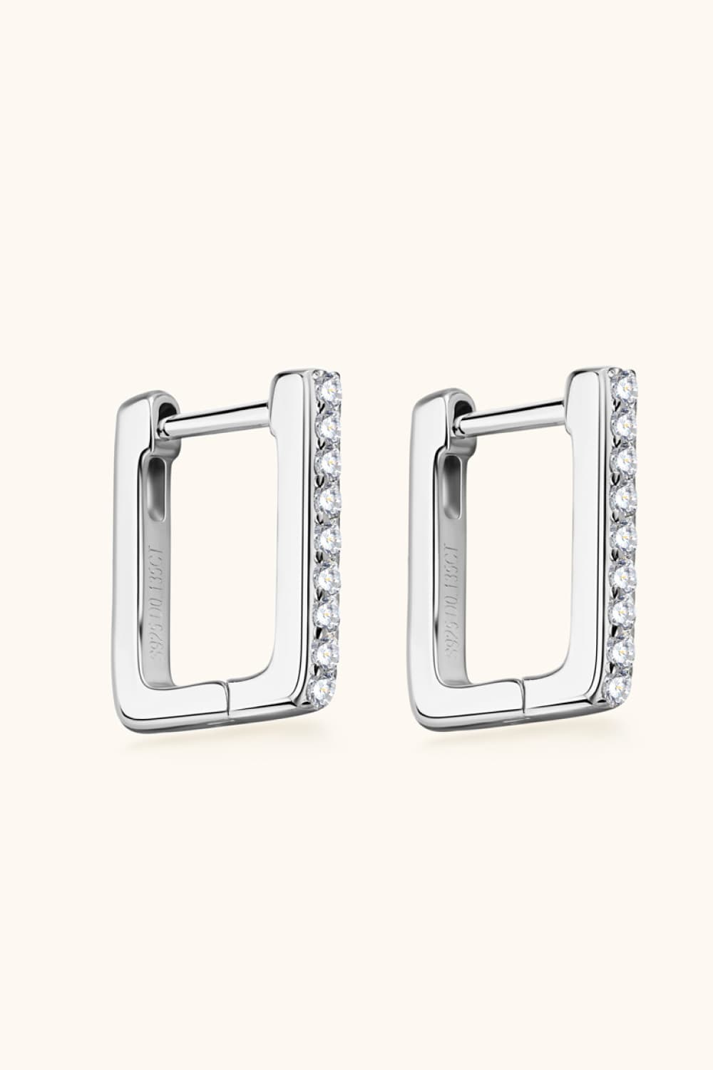 Moissanite Geometric Sterling Silver Earrings in Gold - women's earrings