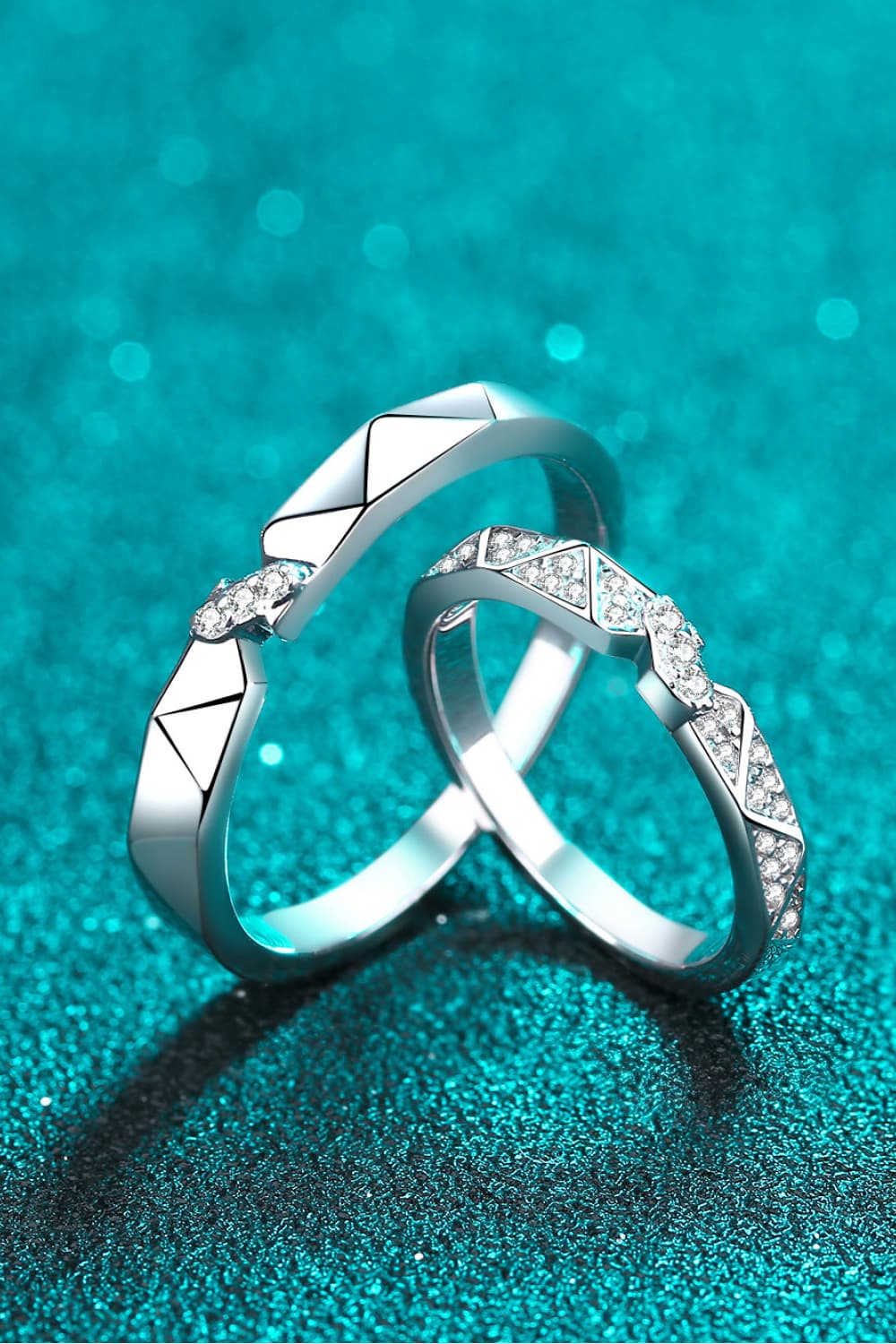 Moissanite Minimalist Rhodium-Plated Ring in Men - women's ring