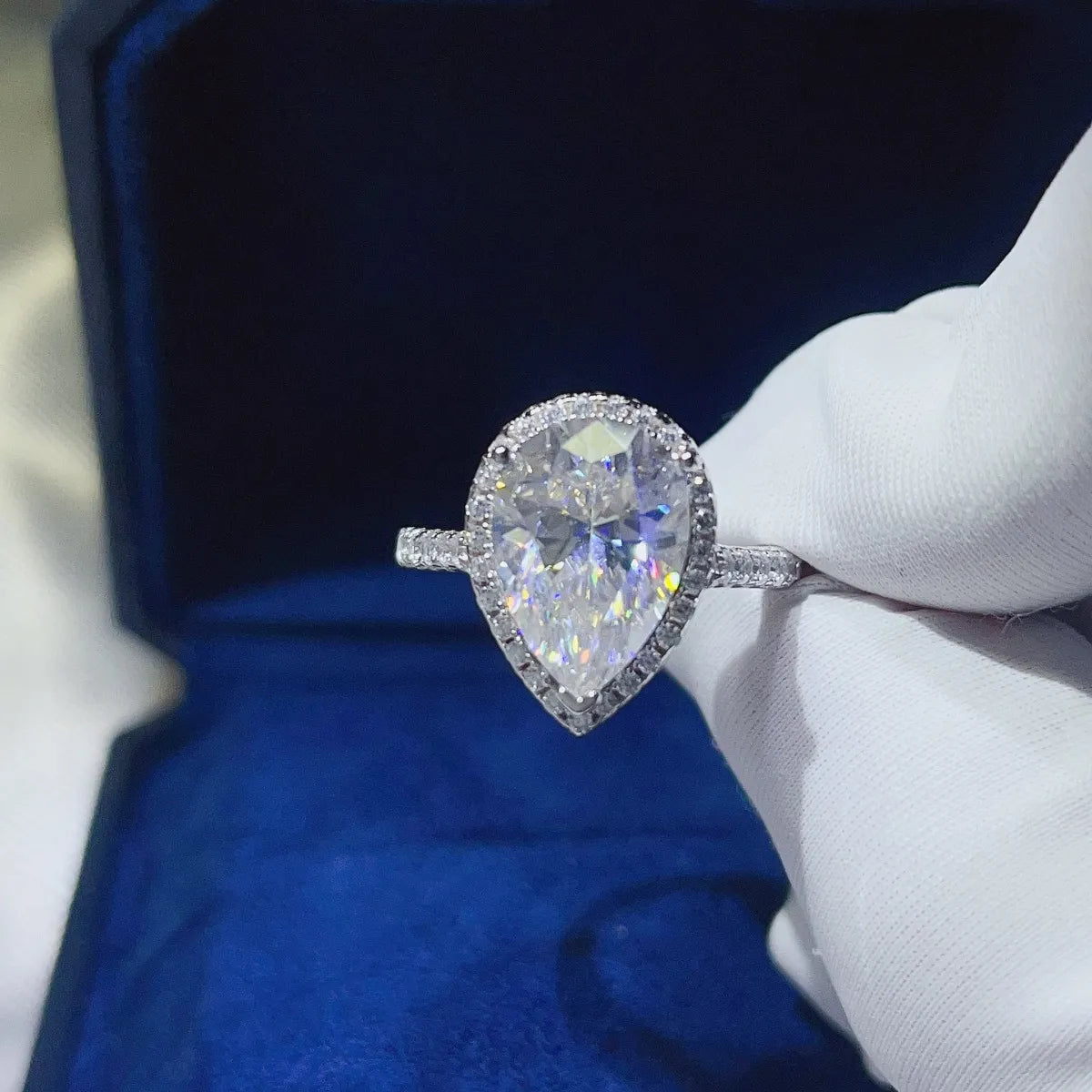 2 Carat Moissanite Sterling Silver Ring in White - women's ring