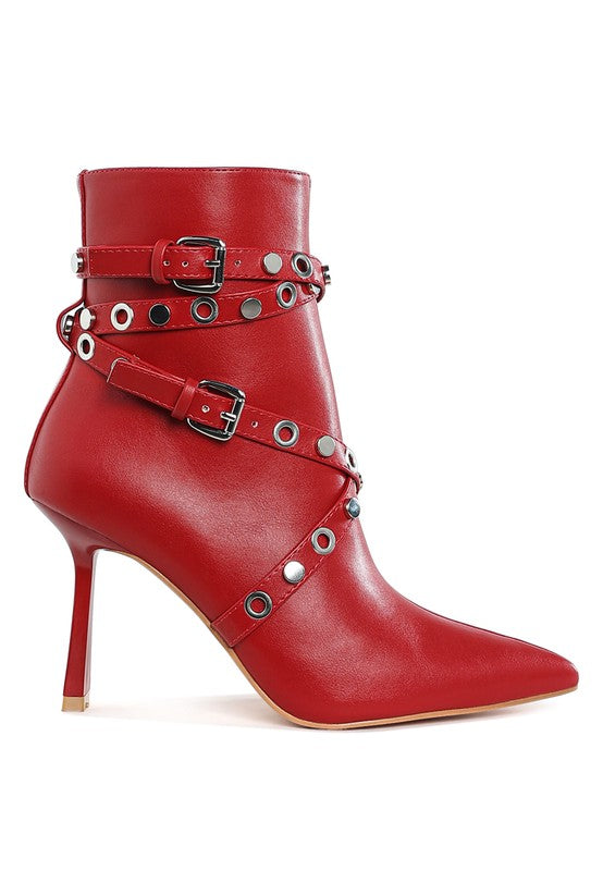 Eyelets Harness Ankle Boots