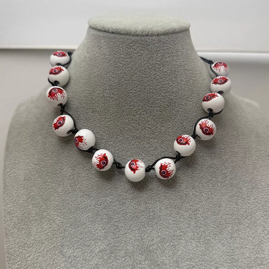 Halloween Beaded Choker Necklace in Orange - women's choker necklace