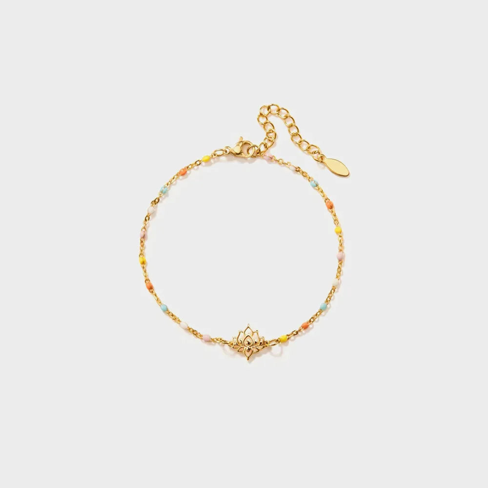 Lotus Shape 18K Gold-Plated Bead Bracelet - alternate jewelry view