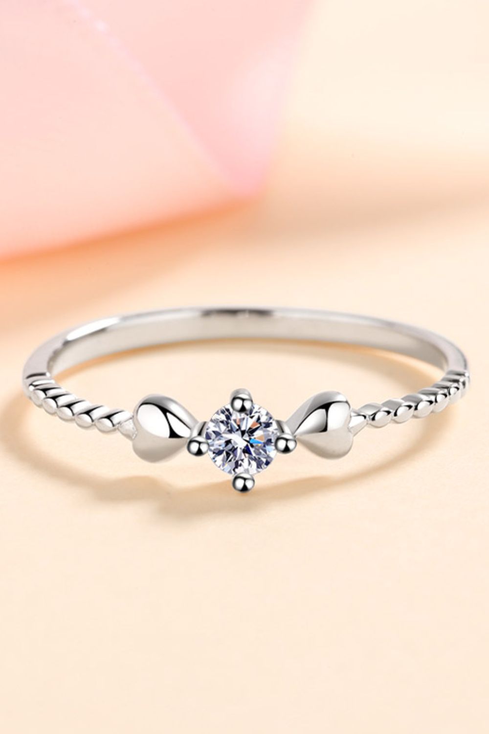 Adored Moissanite Heart Sterling Silver Ring in Silver - women's ring